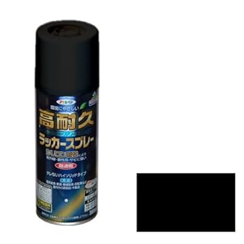 Amazon | アサヒペン 高耐久ラッカースプレー 黒 300ml 3